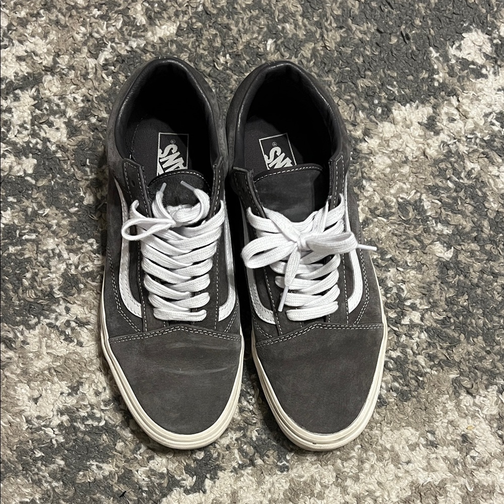Vans Men's Charcoal and White Sneakers